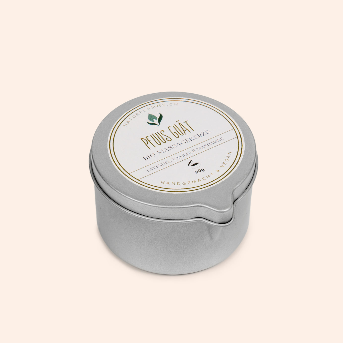 Massagekerze "Pfuus Guät" Lavendel, Vanille & Mandarine Bio
