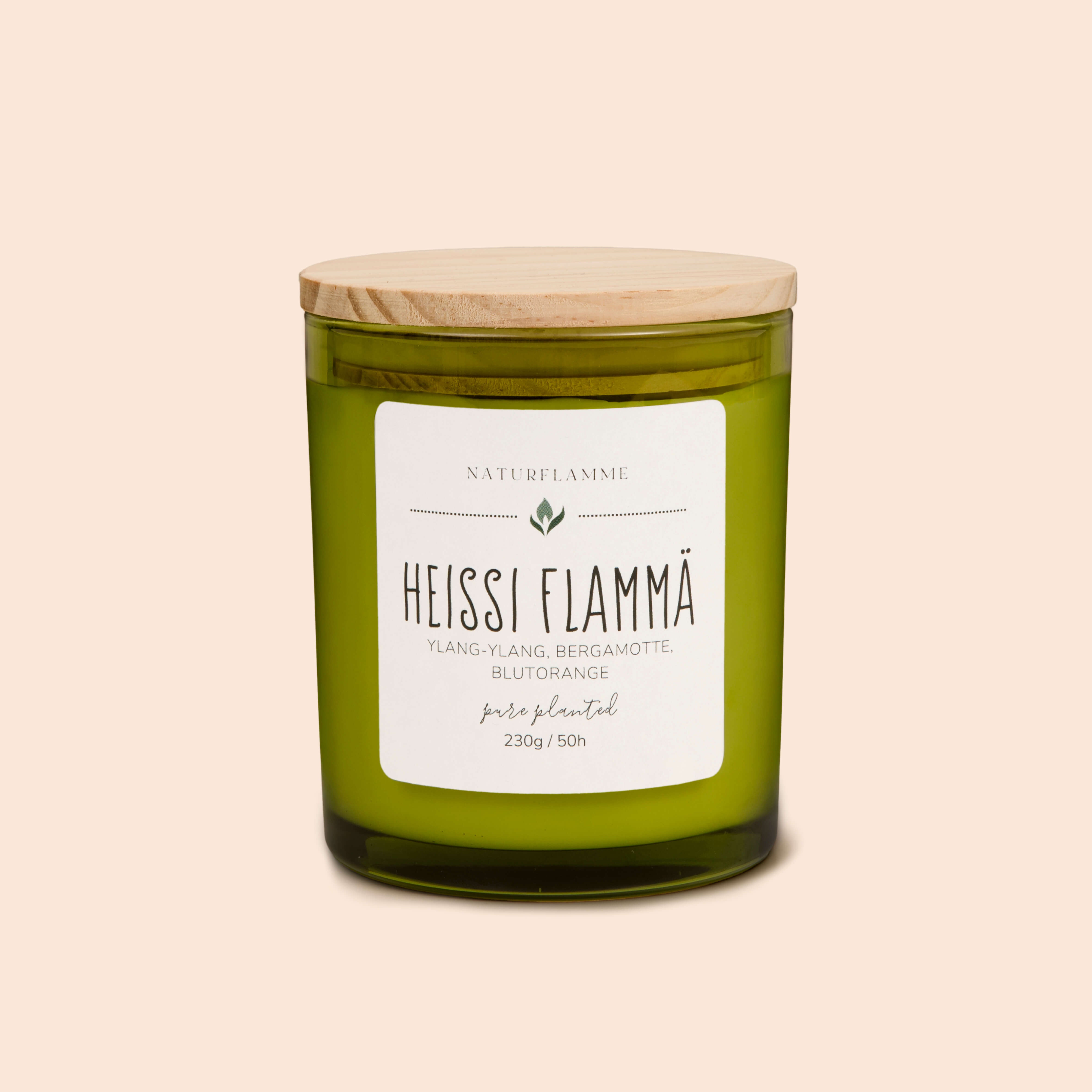 Aphrodisierende Duftkerze «Heissi Flammä» Ylang-Ylang, Bergamotte & Blutorange Bio