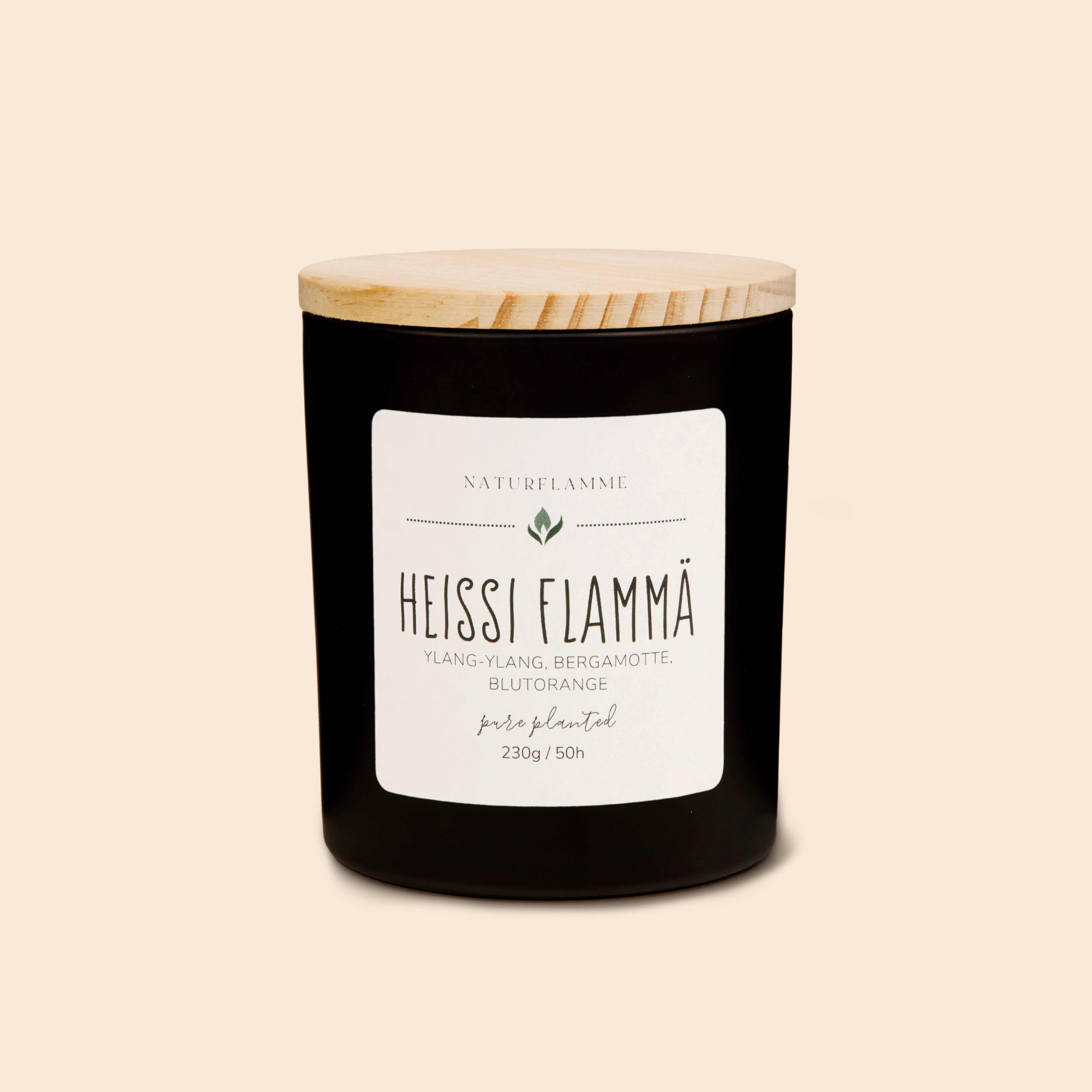 Aphrodisierende Duftkerze «Heissi Flammä» Ylang-Ylang, Bergamotte & Blutorange Bio