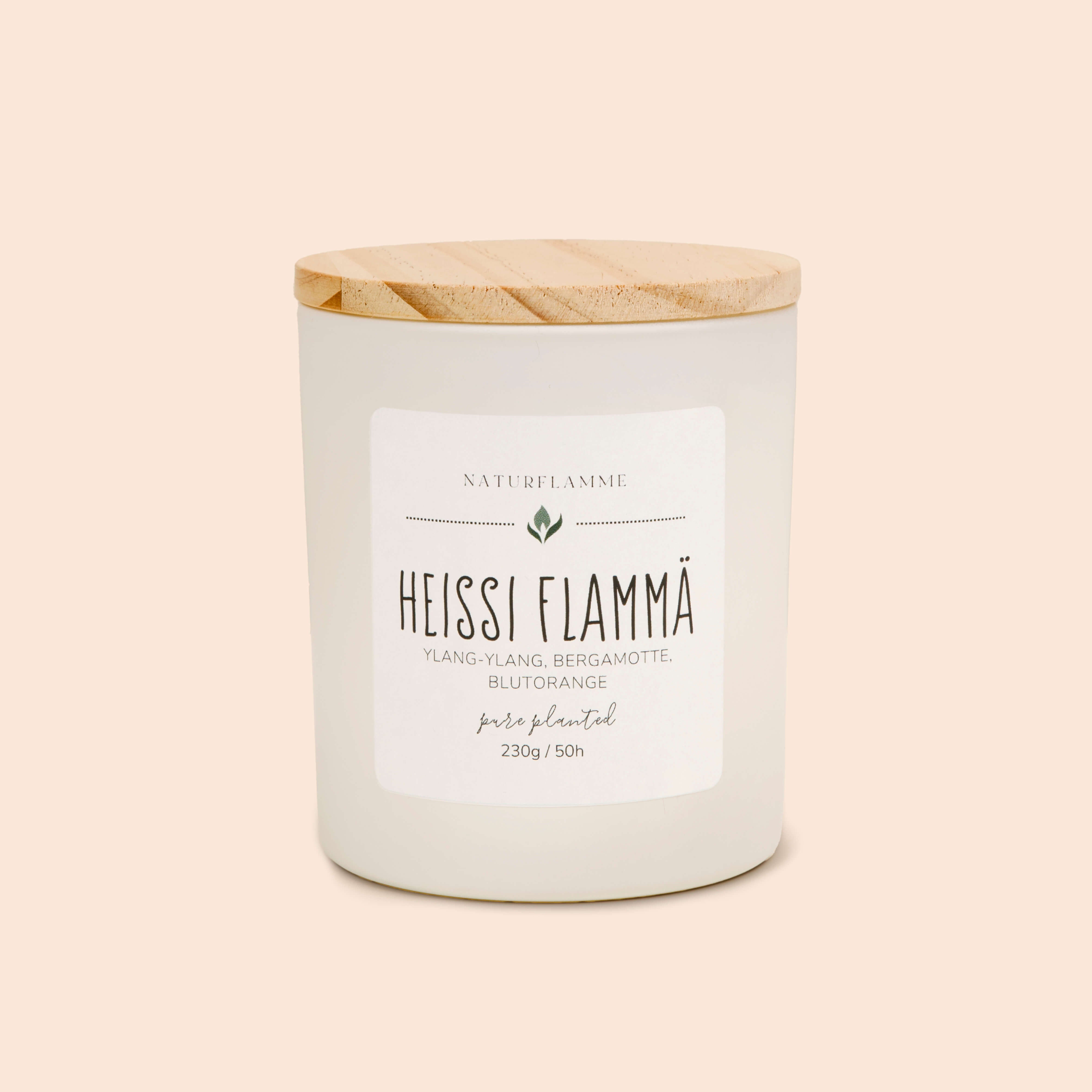 Aphrodisierende Duftkerze «Heissi Flammä» Ylang-Ylang, Bergamotte & Blutorange Bio