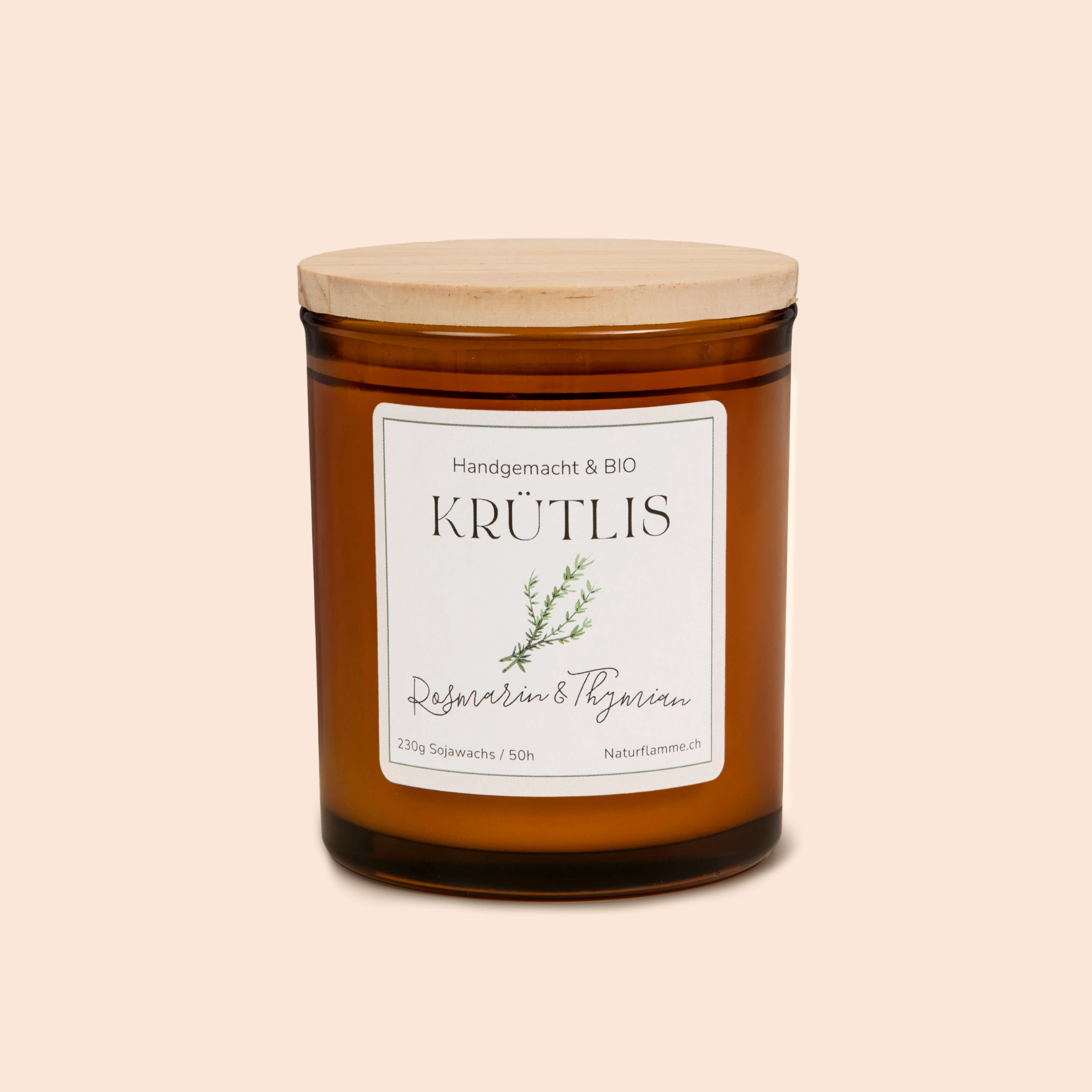 Mediterrane Kräuterkerze «Krütlis» Rosmarin & Thymian Bio