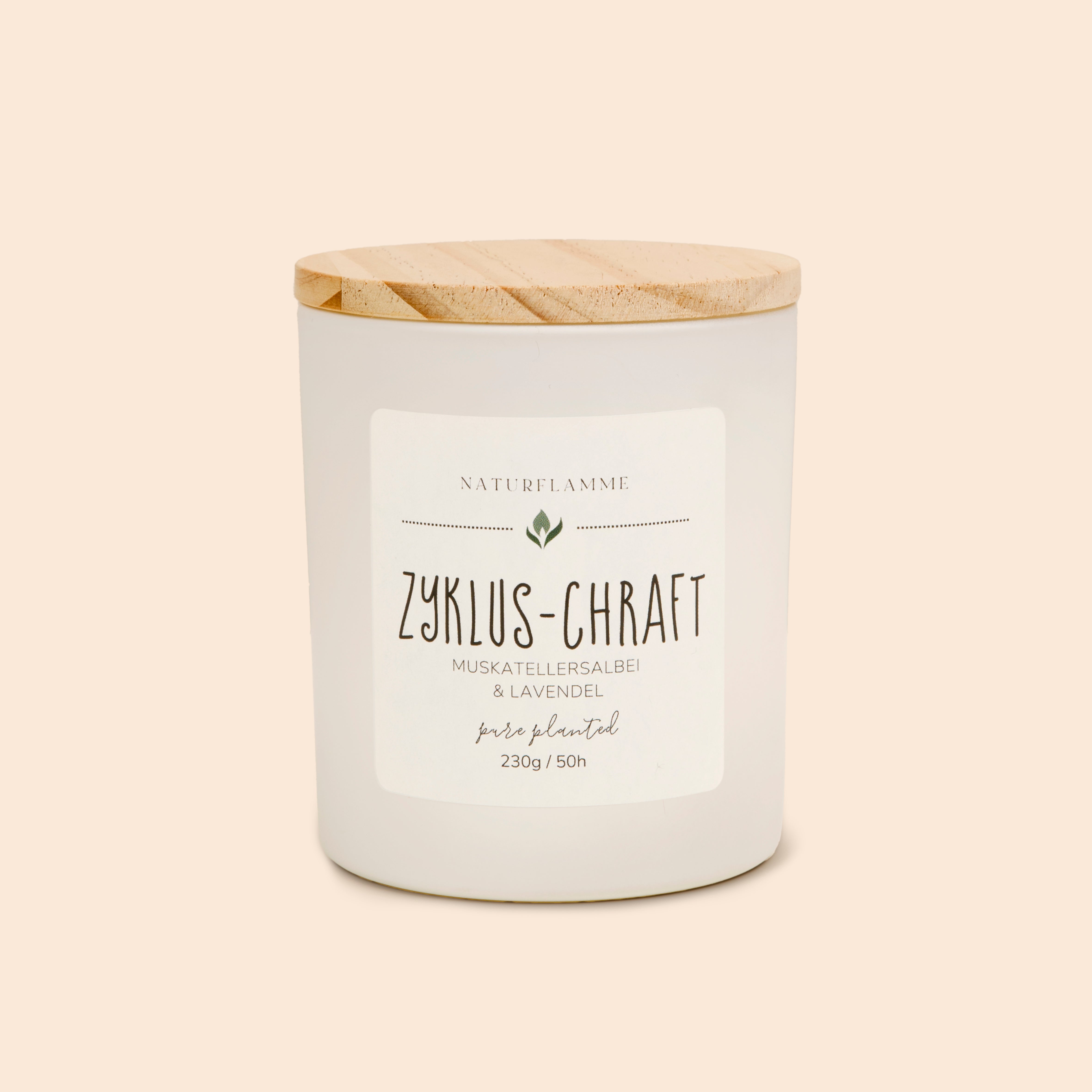 Duftkerze «Zyklus-Chraft» Muskatellersalbei & Lavendel Bio
