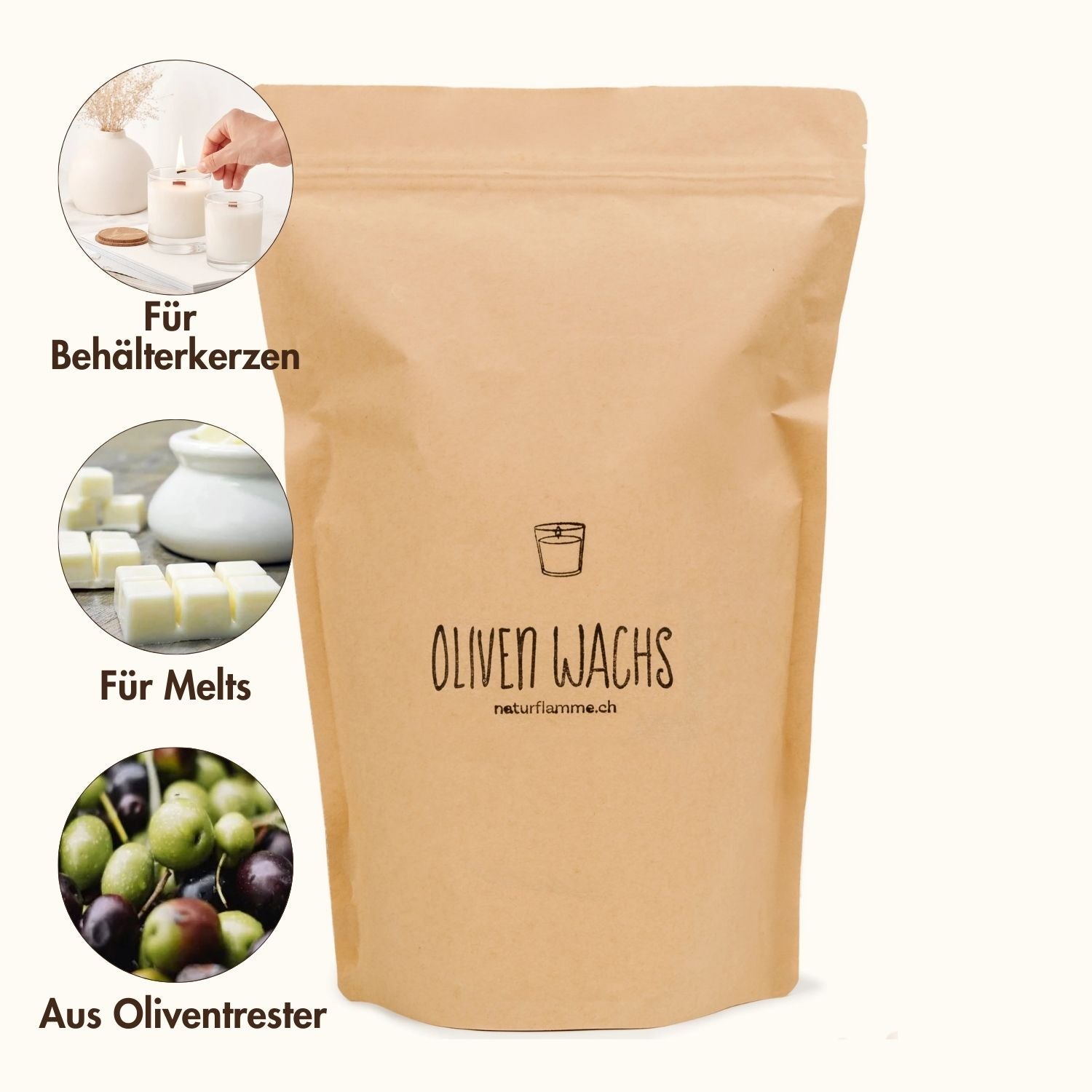 Olivenwachs für Behälterkerzen 3kg / 5kg