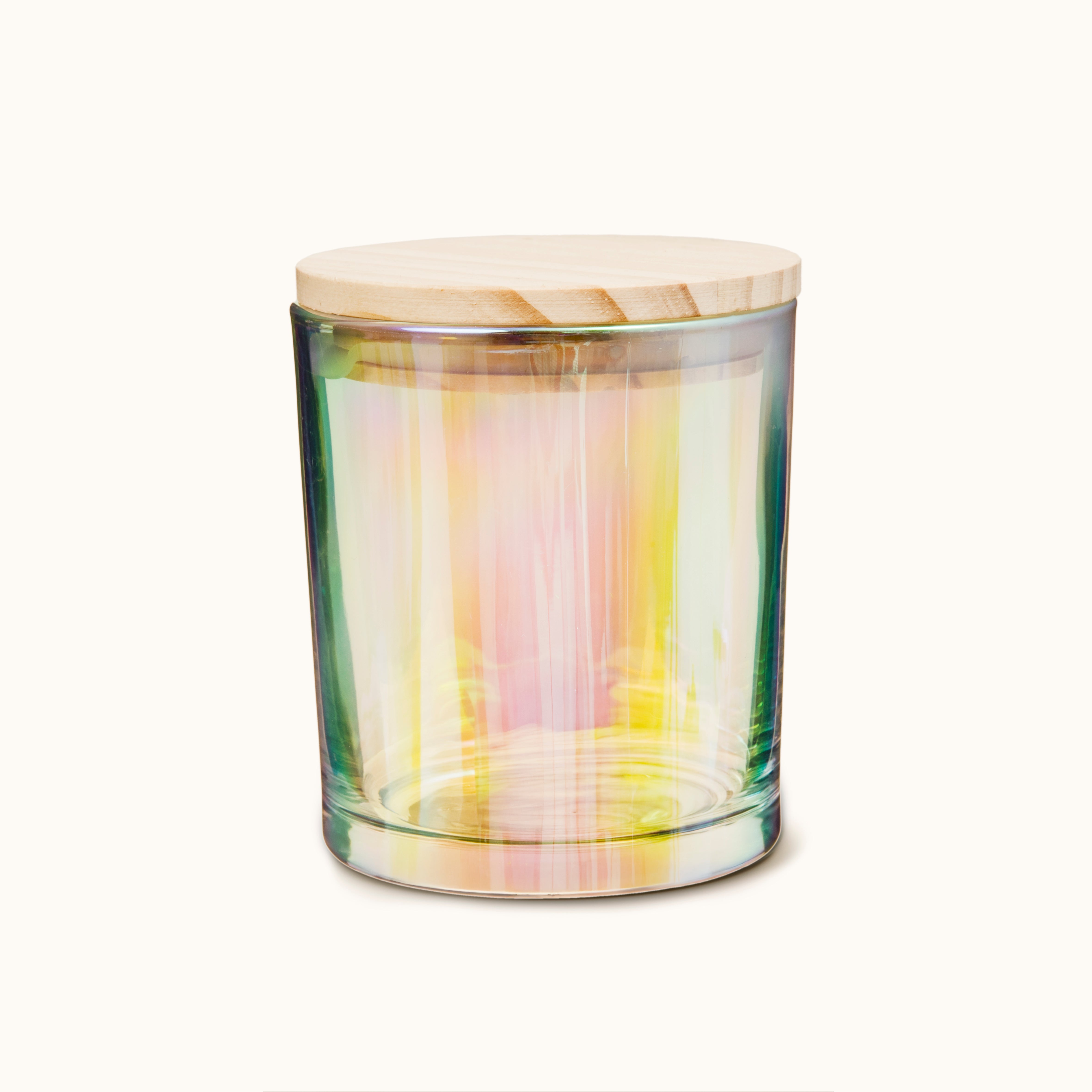 Kerzenglas "Regenbogen" 300ml, mit Deckel