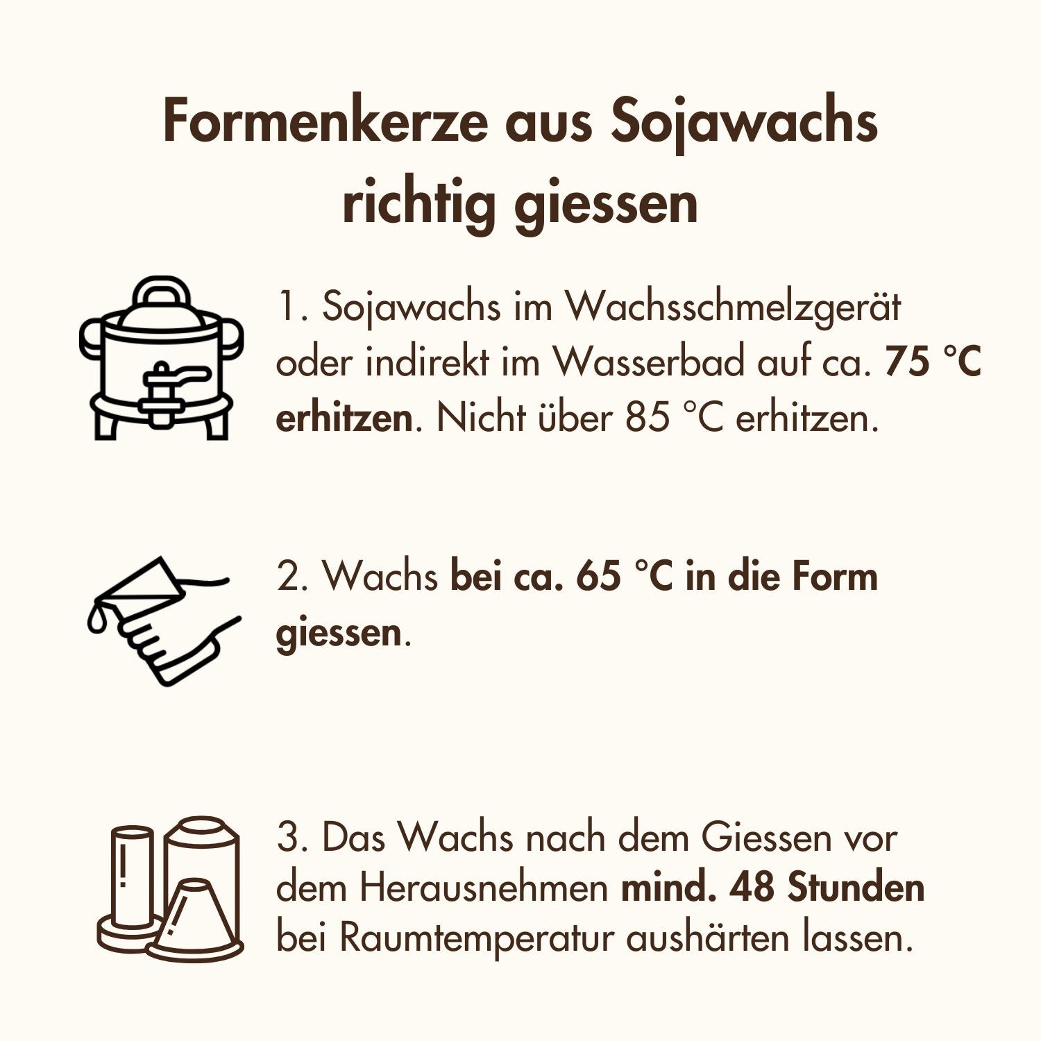 Bio Sojawachskerze giessen Anleitung für Formen