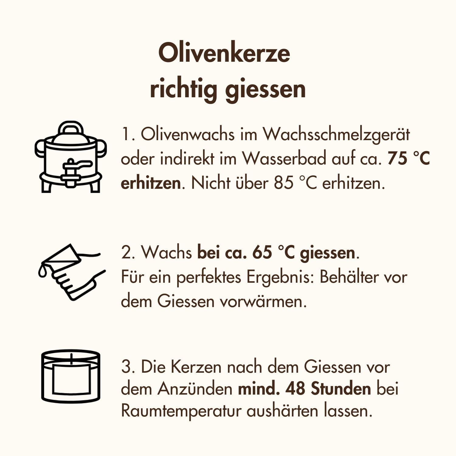 Anleitung Olivenwachskerze giessen