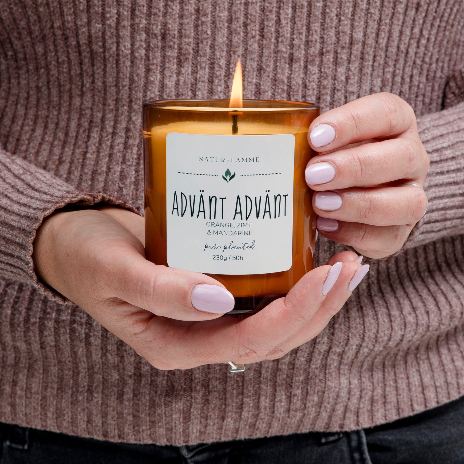 Advent-Duftkerze "Advänt-Advänt" Orange, Zimt, Mandarine Bio