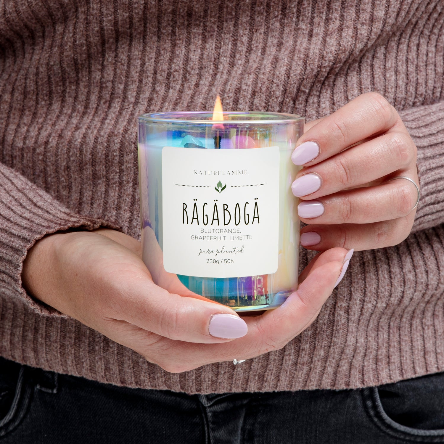 Regenbogenkerze «Rägäbogä» Grapefruit, Blutorange & Limette Bio