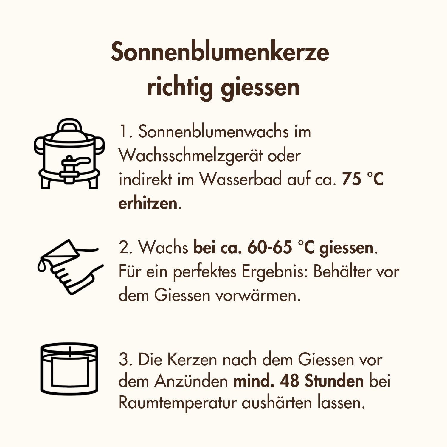 Bio Sonnenblumenwachskerze giessen Anleitung