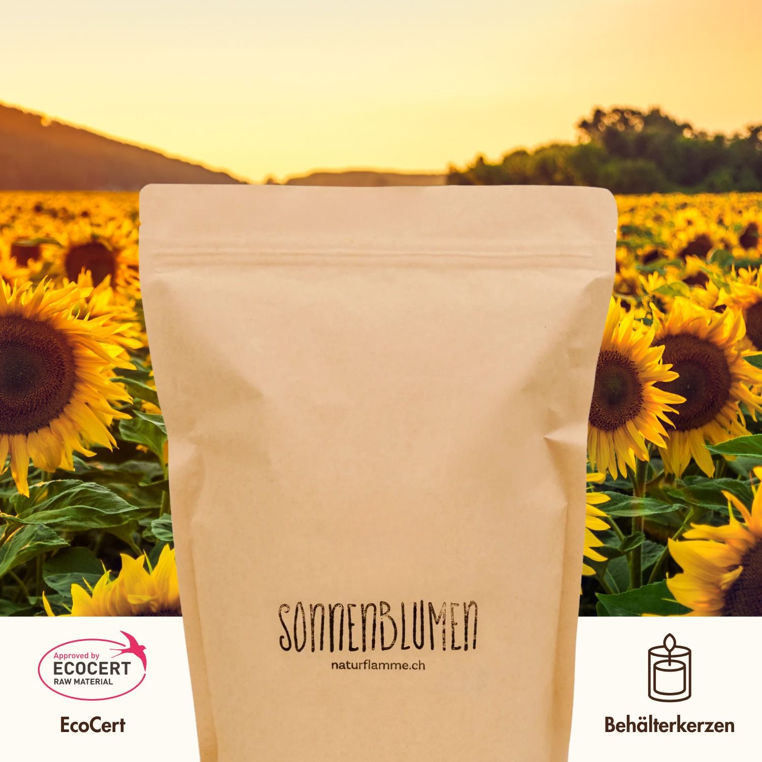 Bio Sonnenblumenwachs Keragreen Sunflower für Behälterkerzen EcoCert